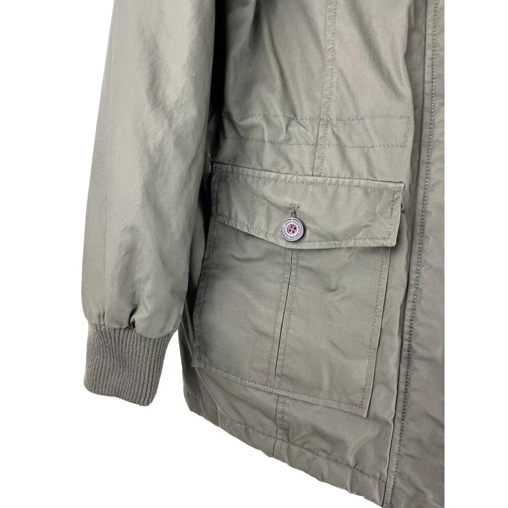 Grunge Levi Strauss & Co Hooded Sherpa Lined Army Green Jacket, Women's Medium - Picture 12 of 16